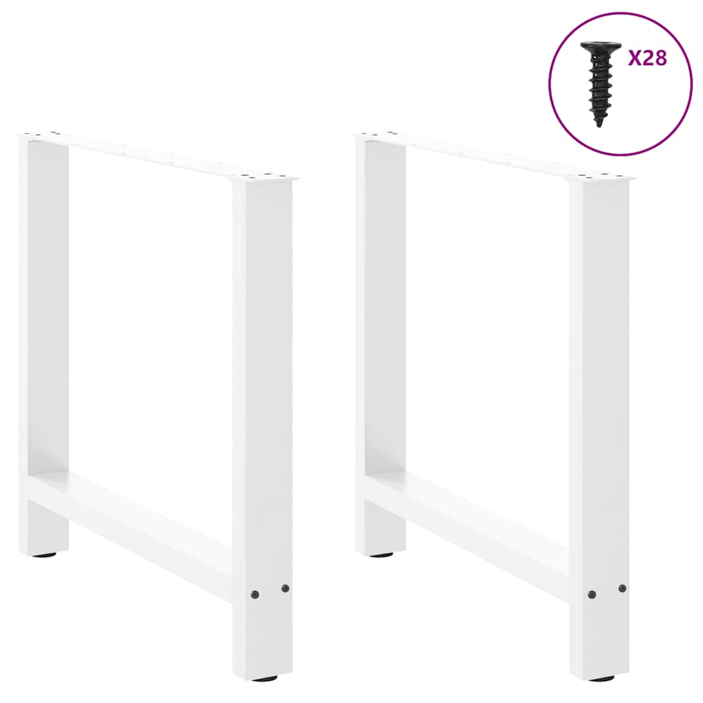 Vidaxl Nogi Do Stolika Kawowego, Białe, 2 Szt., 80X(72-73) Cm, Stal