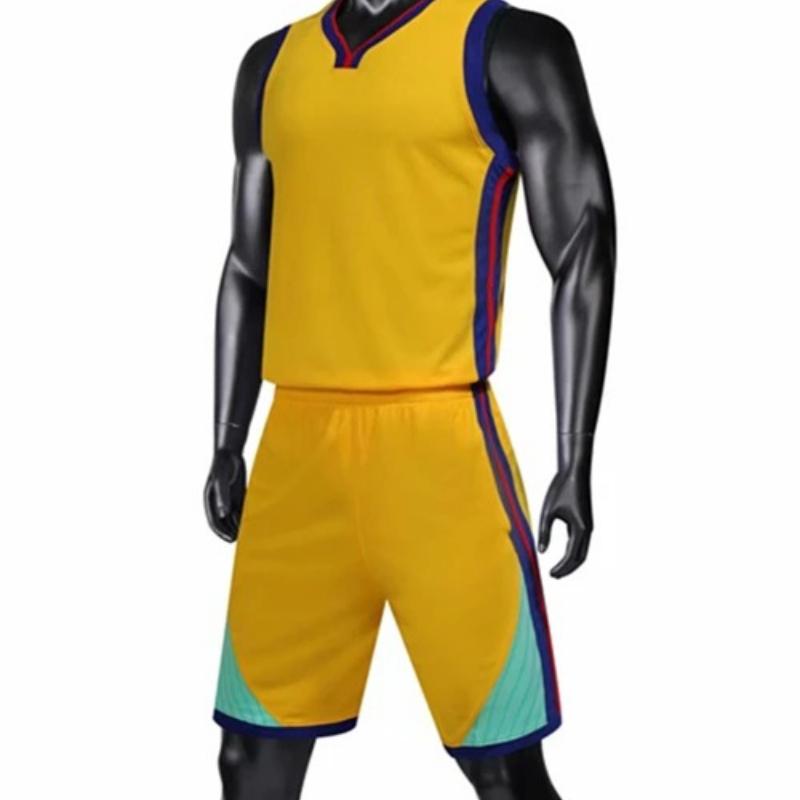 

Kids Adult Basketball Set Men Child Shooting Jersey Training Suit Boys Girls Basketball Uniform Shirts Double Pocket Shorts 5XL жовтий