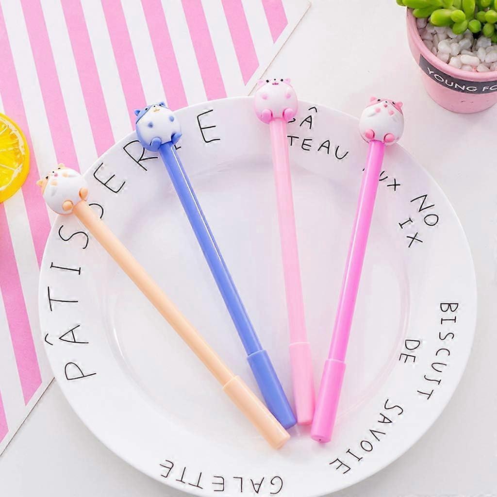 4pcs 0.5mm Kawaii Hamster Gel Pen Signature Neutral Pens Stationery