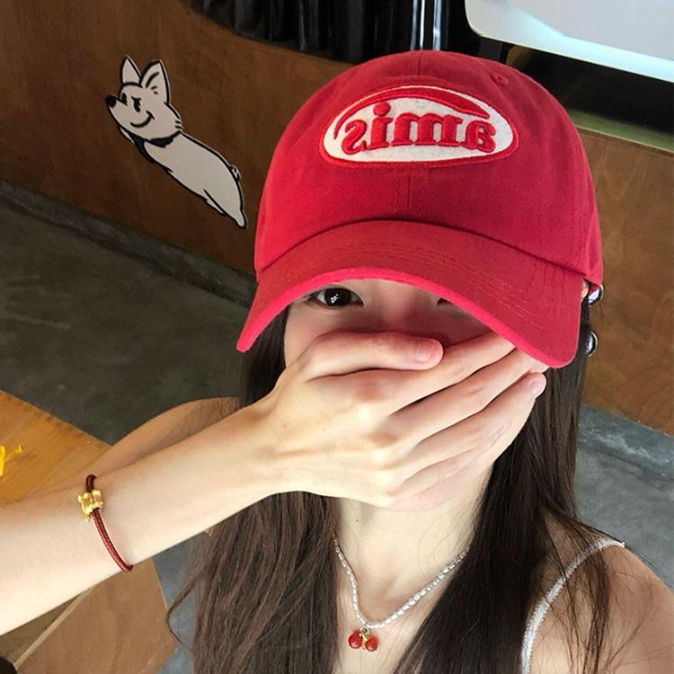 2025 New Style, Spring/Summer, Embroidered Letter Baseball Hat, Female, Big Head Circumference, Wide Eaves, Small Face, Casual, Street Duck Tongue Hat