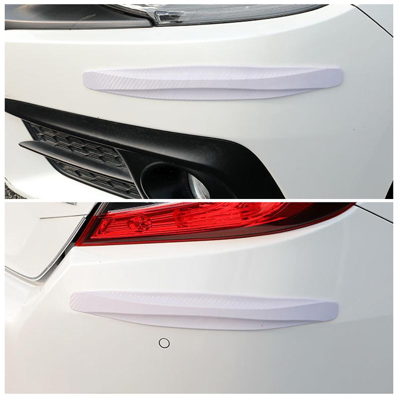 Car Front and Rear Bumper Anti-collision Strips, Carbon Fiber Pattern Protective Strips, Anti-scratch Rubber Strips For Car