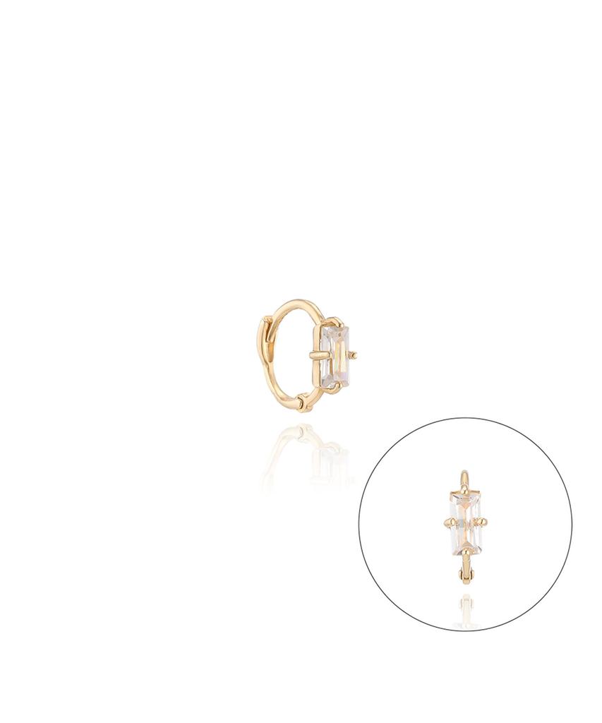 Lloyd Classic Baguette Stone 14K Gold One-Touch Half Earrings Lofp1009G