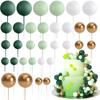 32 stk Ball Cake Toppers Mini Ballong Cake Topper Sticks Cupcake Foam Ball Barn Jungle Bursdagsfest Kakedekorasjon Baby Shower