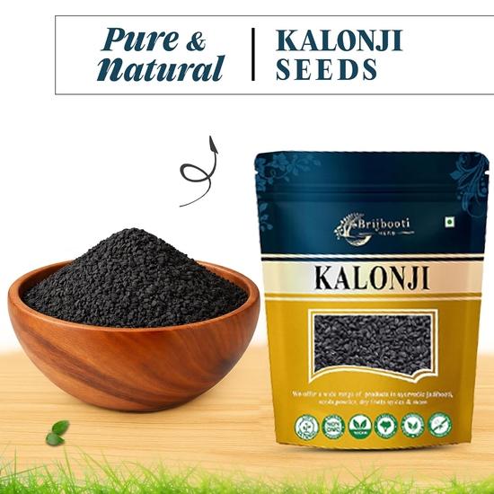 Brijbooti Kalonji Seeds 100 Gr - Black Cumin Seeds for Hair Gowth - Nigella Seeds - Karun Jeeragam - Karuppu Jirige | FSSAI, GMP, ISO Certified