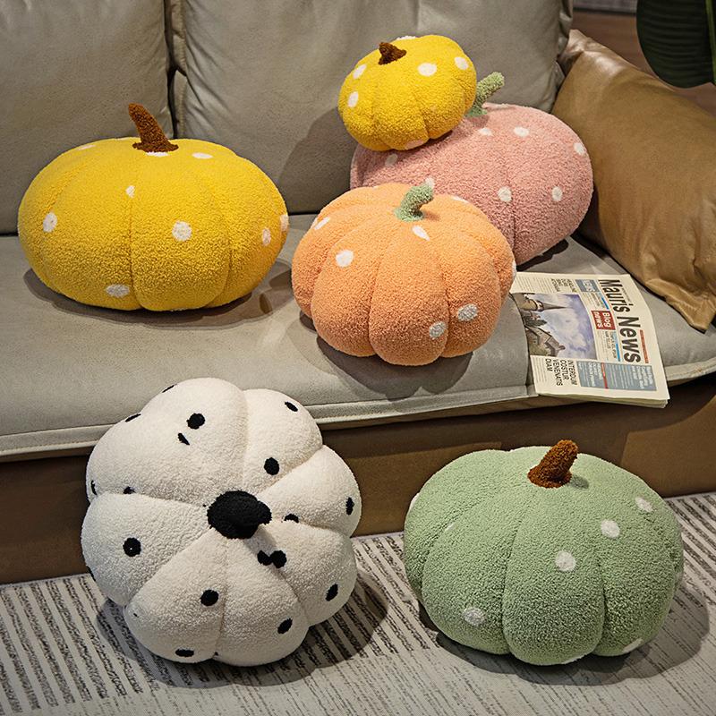 Special-shaped vegetables colored Halloween throw pillow pumpkin pillow macaron color toy polka dot home decoration cute