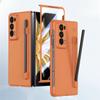 Luxury Armor Case for Honor Magic V2 Matte with Pen Skin Feel Transparent Screen and Solid Color Back Shockproof Hard Plastic Cover