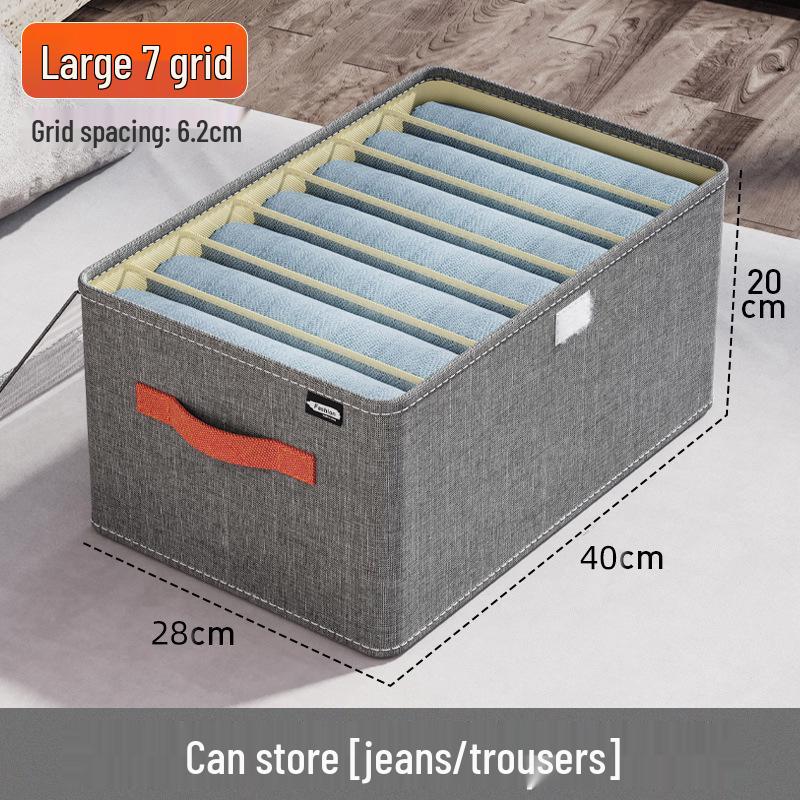 Foldable Fabric Storage Bin with Lid for Clothes and Pants Organization