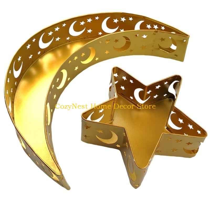 92MF Ramadan Eids Mubarak Mond und Sterne Snackschale Obstschale für Heimdekoration und besondere Anlässe