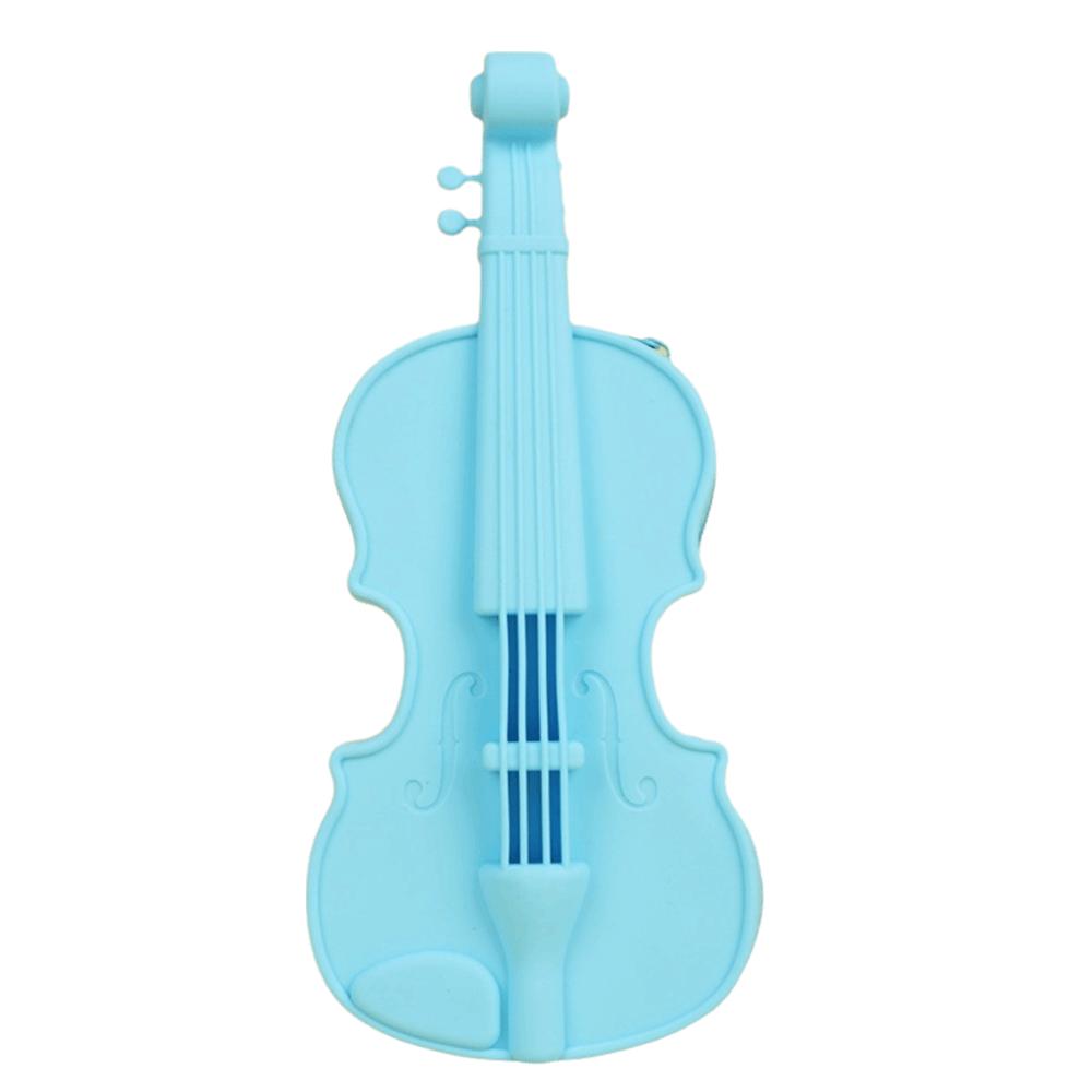 Cute Design Violin Pencil Case Lightweight Makeup Pouch Stylish Case Gift Music Lovers  School Use
