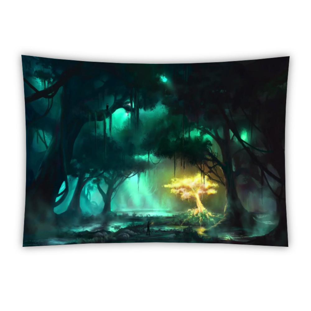 Colorful Tree Tapestry Bohemian Mandala Psychedelic Tapestry European and American Painted Tree Home Background Wall Decoration Hanging Cloth