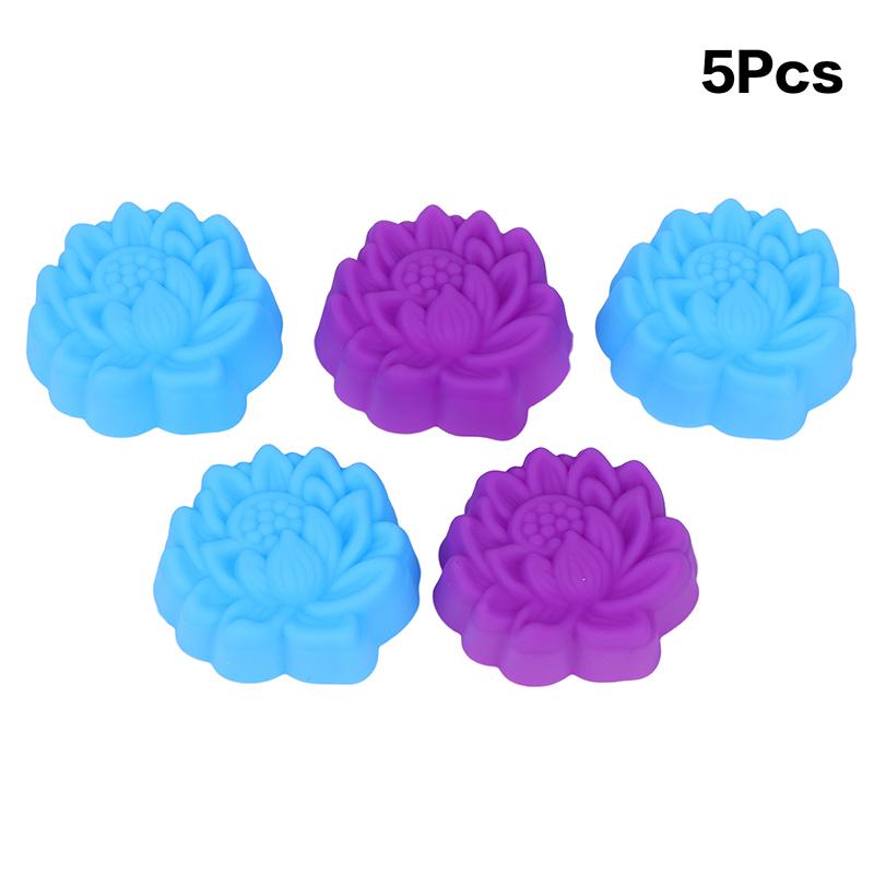 5Pcs 5Cm Various Flower Designs Silicone Muffin Cake Mold Baking Cups Chocolate Pudding Ice Mould Cupcake Tools Diy Kitchenware