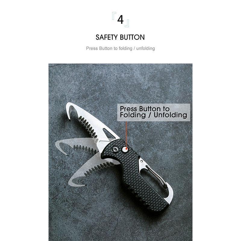Portable Multifunctional Knife Foldable Parcel Knife with Hook Cutting Rope Emergency Survival Tool