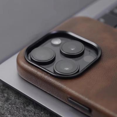 Retro Crazy Horse Leather For MagSafe Phone Case For iPhone 16 15 14 13 12 17 Pro Max Simple Leather Texture Magnetic Phone Case