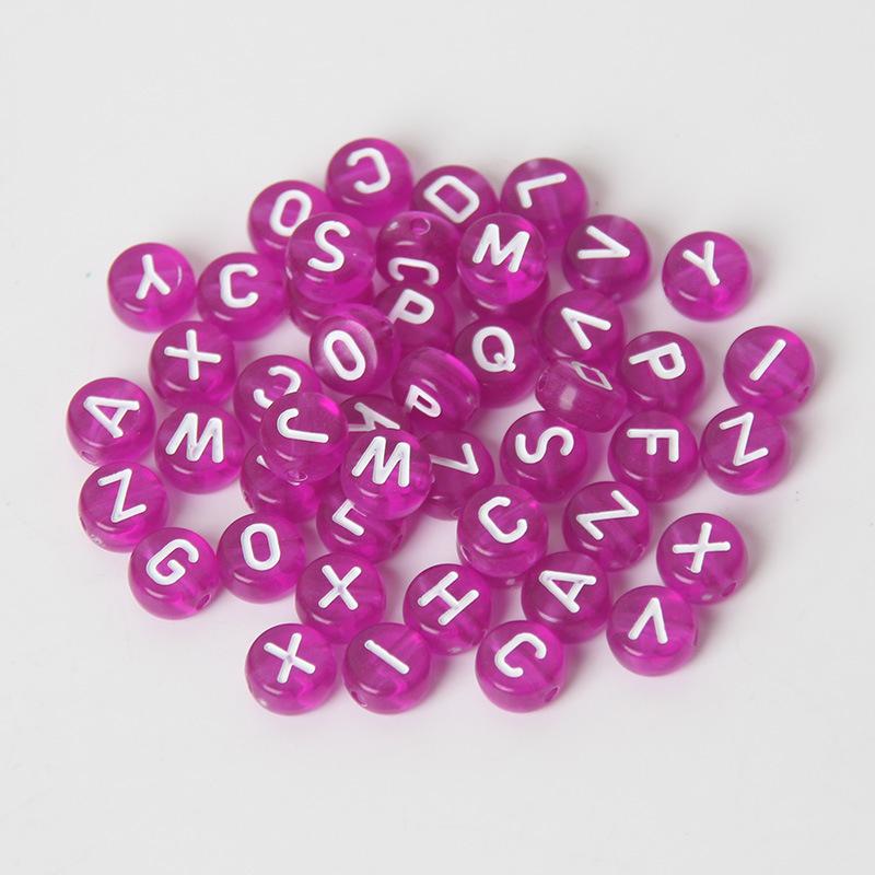 

50Pcs Letter Figure Acrylic Beads Round Flat Alphabet Spacer Beads For Jewelry Making Handmade Diy Bracelet Necklace Accessory