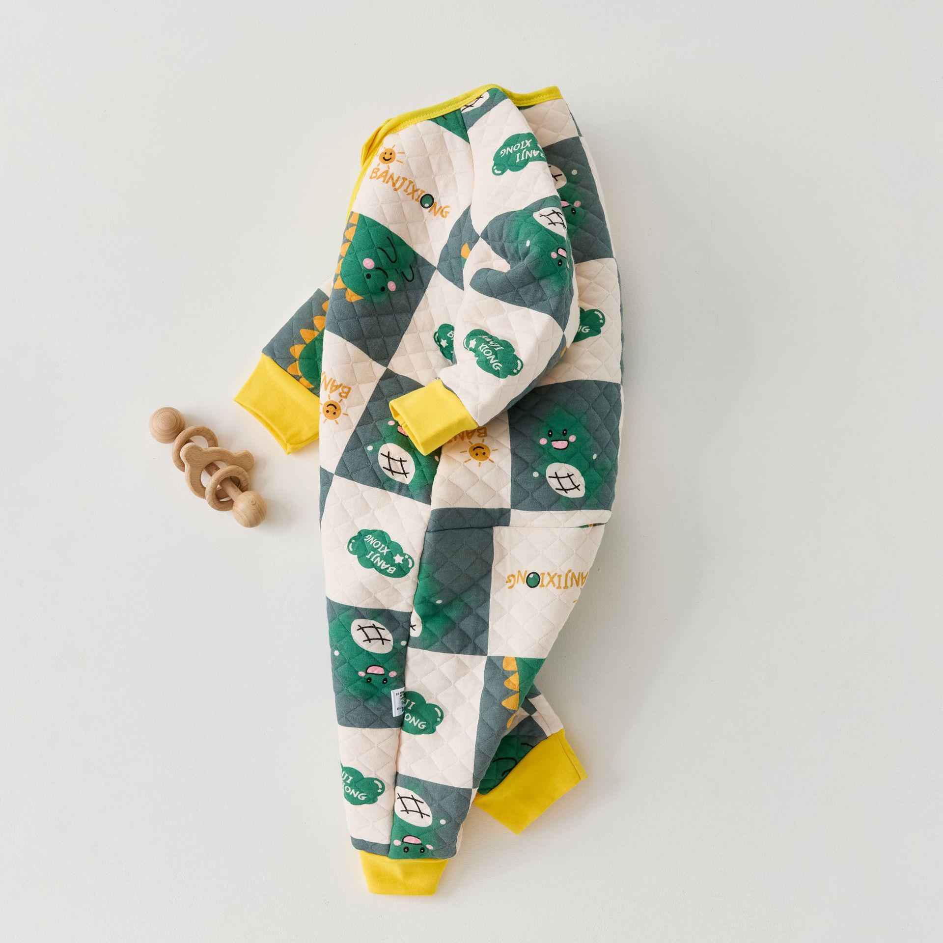 

Детский хлопковый спальный комбинезон - Осень/Зима, с длинным рукавом, непромокаемый, домашняя одежда для малышей с принтами Size 90