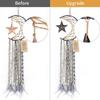 Dremisland Blue Dream Catcher Handmade Half Circle Moon Design Dream Catcher Feather Hanging with Star Home Decoration Ornament Festival Gift (Moon&