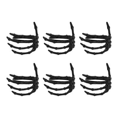 Wine Tableware Halloween Napkin Buckle Ghost Hand Napkin Ring Alloy Napkin Ring Black