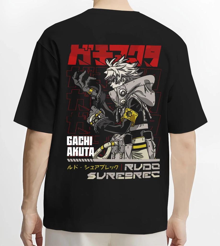 Men's T-shirt Gachiakuta Back Print Cotton Men Oversized Hip Hop Anime Short Sleeve Streetwear Male Clothing High Quality Short Sleeves