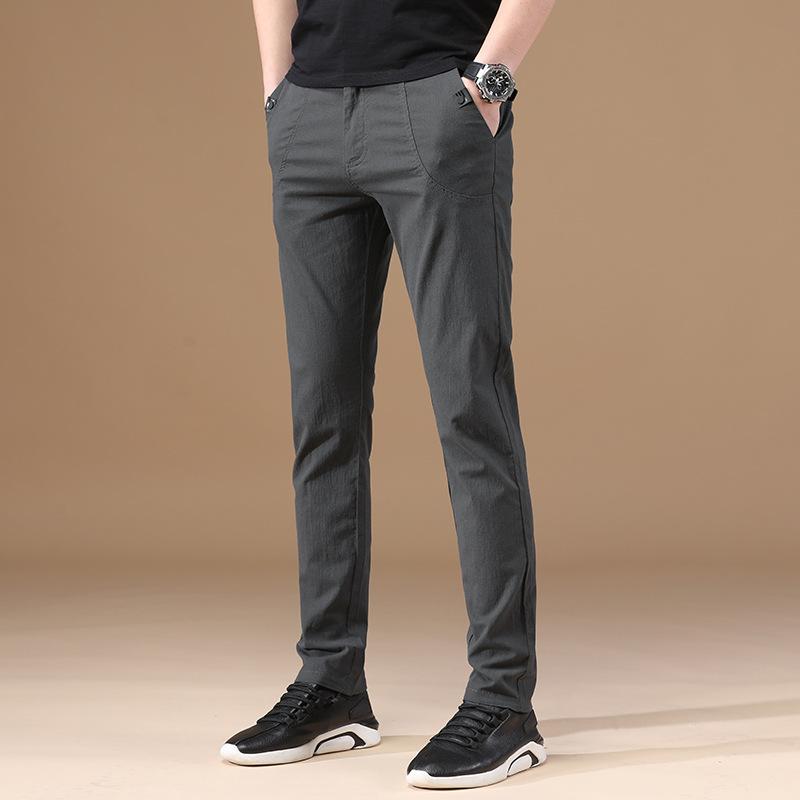 Spring And Autumn New Versatile Casual Pants Fashionable Business Straight Leg Small Foot Slim Fit Elastic Men'S Casual Sports Pants