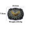 Ethnic Style Oval Eagle Leather Belt Buckle with Flower Design
