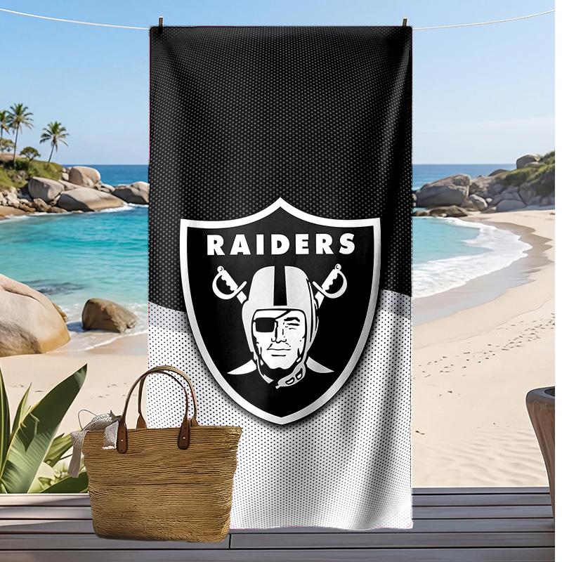 Asciugamano da Spiaggia Stampa Las Vegas Raiders Morbido Portatile Asciugatura Rapida?Asciugamano Asciutto Per Piscina Vacanza Estiva Sport all'Aperto