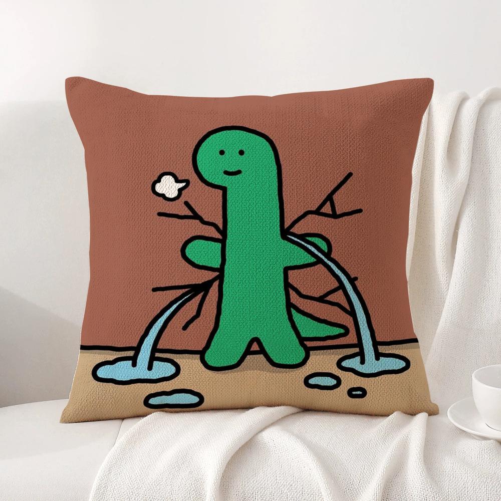 Cartoon Art Joguman Cushion Cover Summer Coolness Linen Fabric Double-Sided Printing Pillow Case Sofa Home Decor Gift