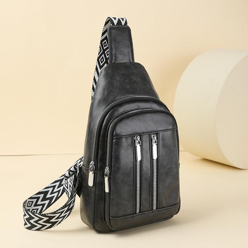 Soft Leather Chest Bag Women Crossbody Bag Large Capacity Shoulder Bag