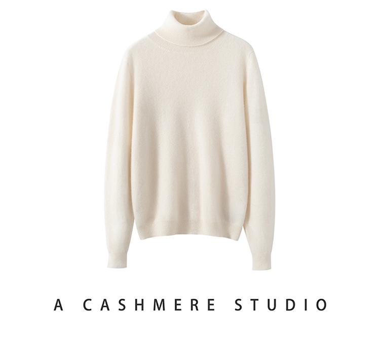 Women's 100% Pure Cashmere High Neck Long Sleeve Sweater - Autumn/Winter Collection