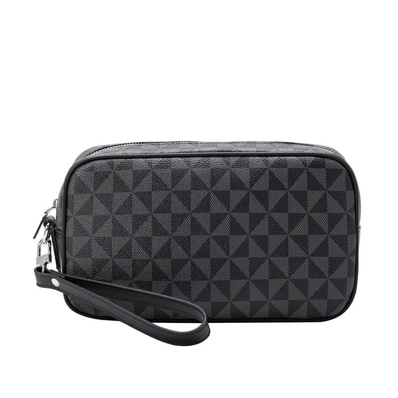 Fashion plaid printing hand grab bag women's new versatile mobile phone change bag hand bag travel toilet bag tide