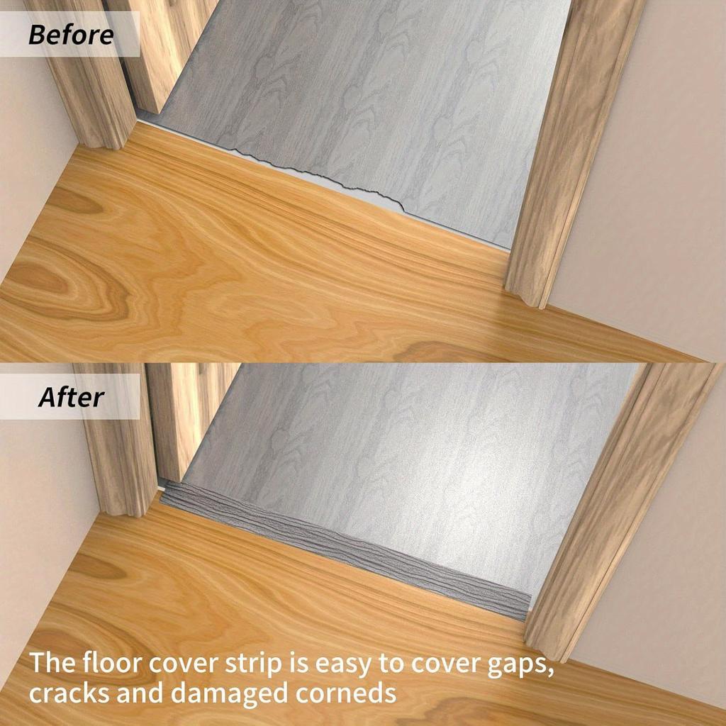 1Pc Self - Adhesive Floor Edge Strip - Threshold Gap Transition & Seam Crimp Strip, for Mounting & Separation