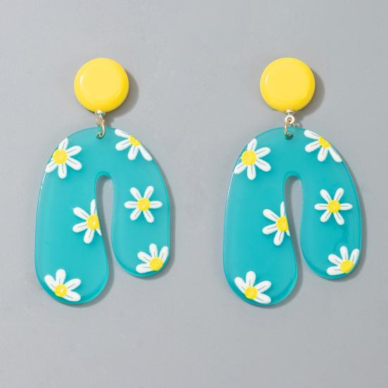 

Детские серьги-гвоздики из смолы с цветочным принтом и птицами, акриловые серьги-гвоздики для ушей