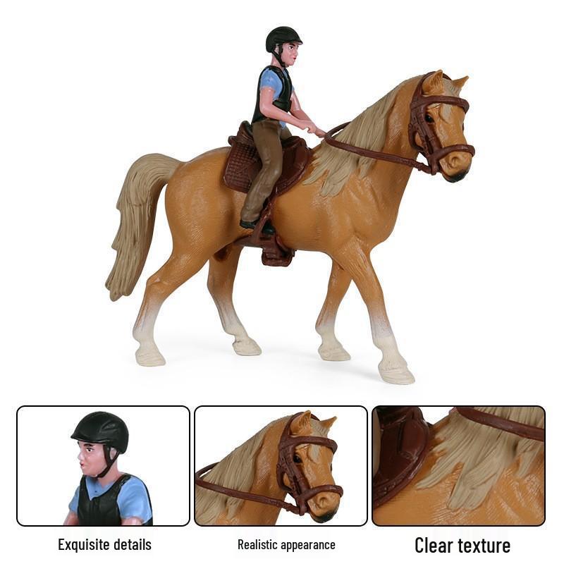 Xianci Kids' Equestrian Horse Racing Figurine