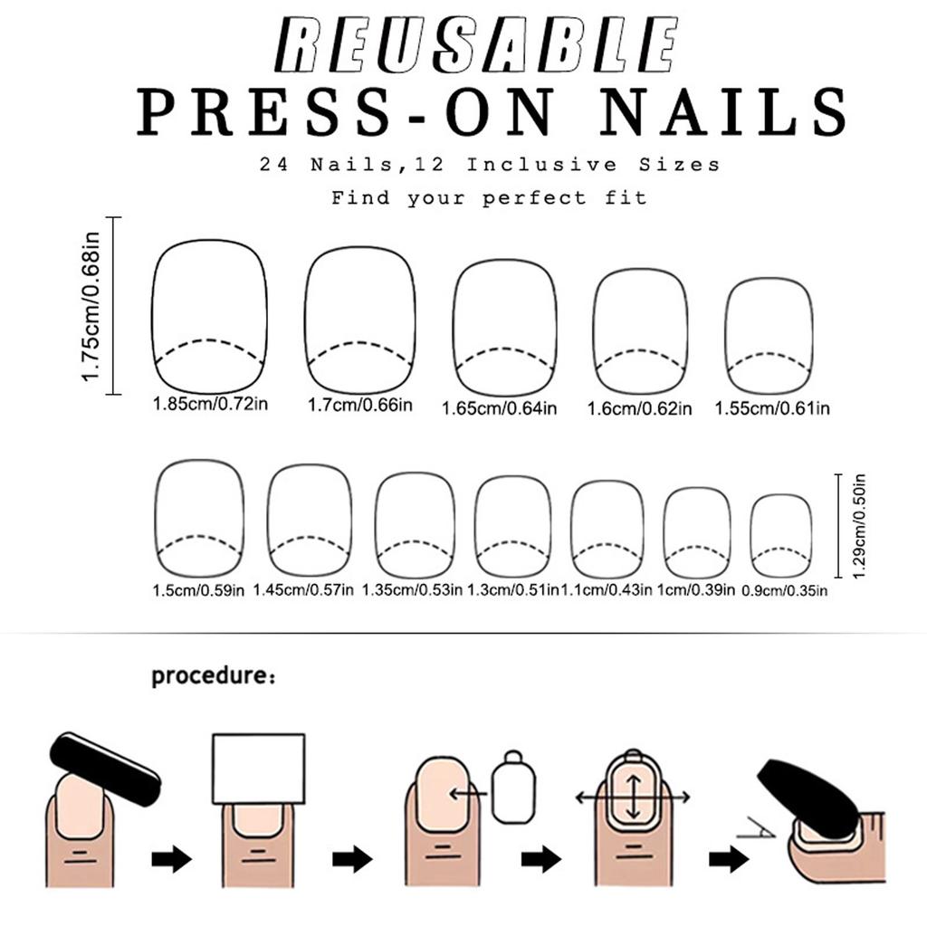 Square Press on Nail Artificial Fake Nail Tips Full Cover Yellow False Nail Glossy Glues on Nail for Women Girls 24Pcs