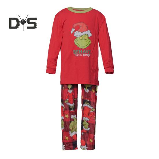 2ks/sada Vánoční rodinný pyžamový set Ladící vánoční noční prádlo Rodinný sváteční noční set Kreslený design Pár Oblečení