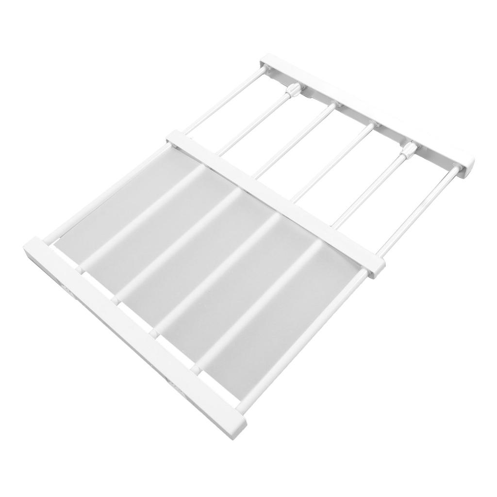 Tension Rod Shelf Adjustable Length Space Saving Nail Free Expandable Closet Shelf for Cabinet Wardrobe 16.5in Width