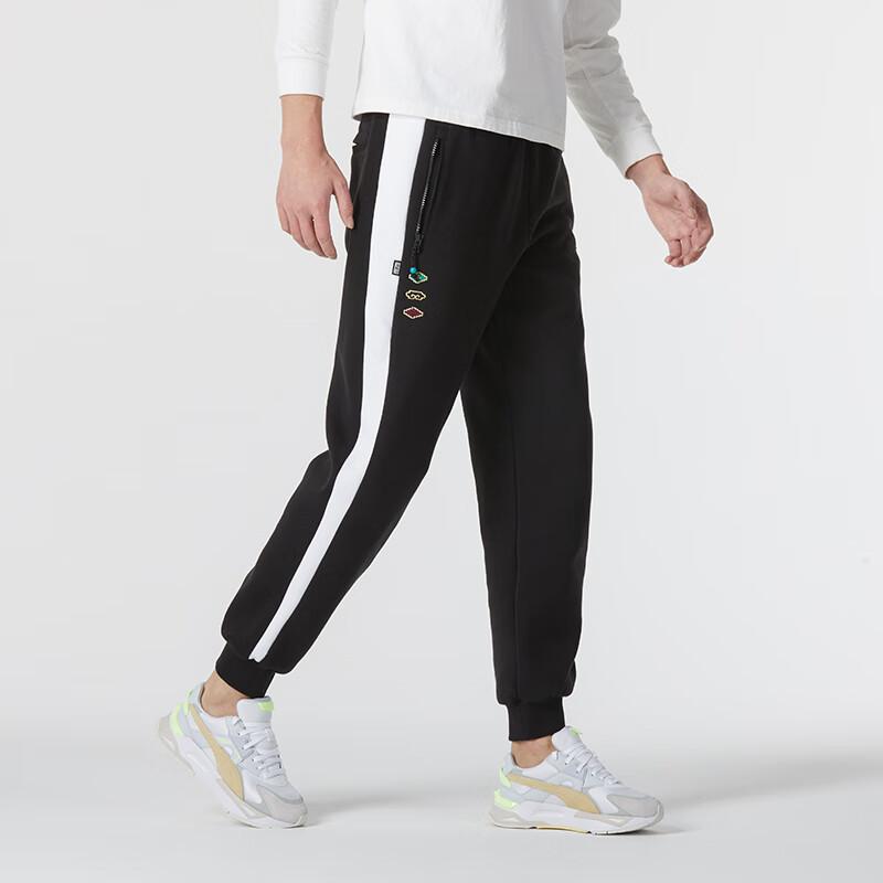 Puma Cny Year Of The Dragon Series Color Block Elastic Waist Running Fitness Training Knitted Pants Unisex Pants Black 625835-01