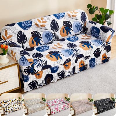 1 /2 /3 /4 Seater Sofa Cover For Living Room Geometric Sofa Skirt Covers Stretch Spandex L Shaped Flowers Couch Armchair Slipcovers