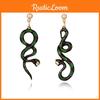 Fashionable Alloy Snake Shaped Earrings Asymmetrical Statement Jewelry For Women