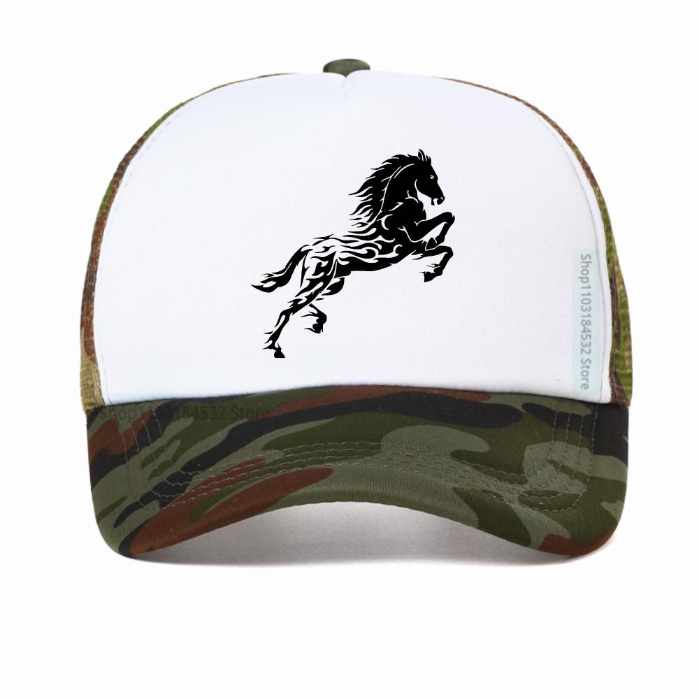 Handsome Horse Unisex Baseball Net Cap Spring Summer Outdoor Adjustable Breathable Sunscreen Hat