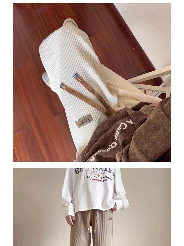 Men's Maelard Fleece-Lined Corduroy Pants - Autumn/Winter Warmth, Loose Straight Wide Leg, Casual Long Fit