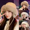 Fluffy Plush Women Winter Hat Soft Bucket Cap Fashion Ear Protection Hat  Autumn Winter
