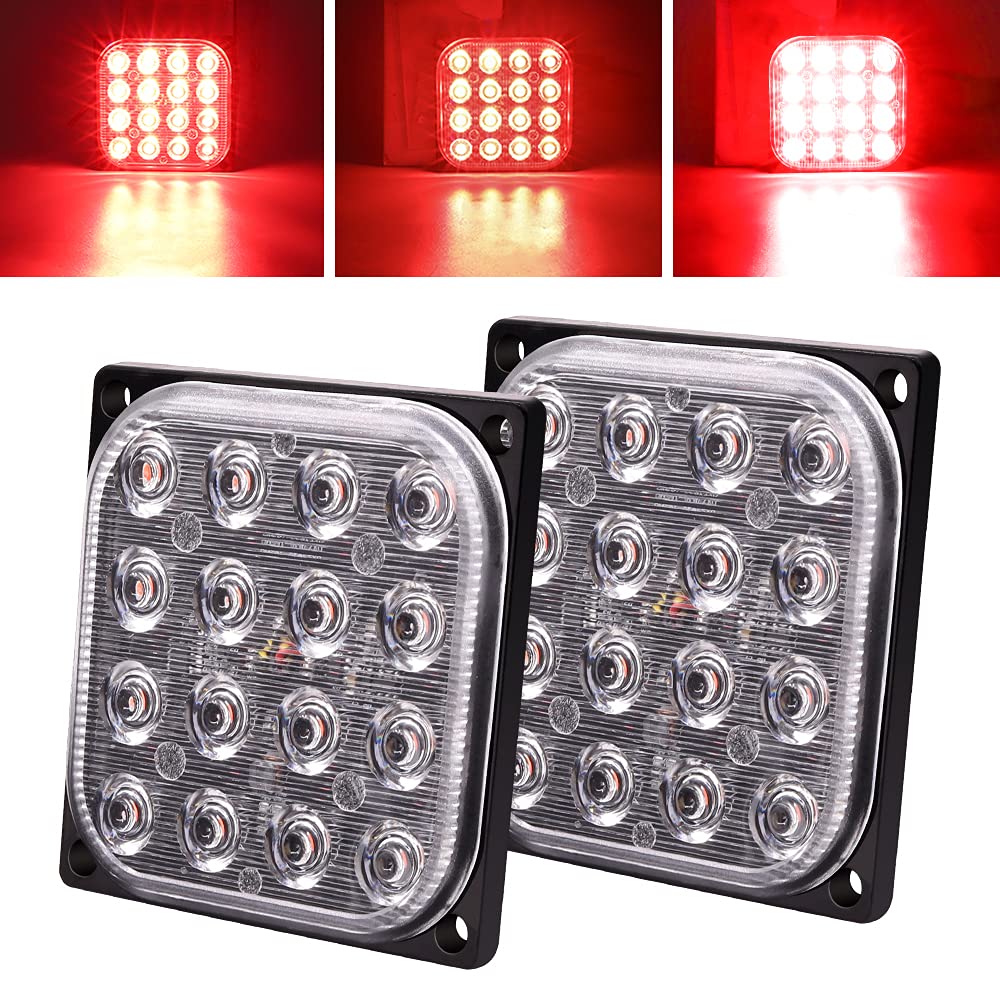 Truck Warning Strobe LED Emergency Flashing 16 Emergency Grille Side Marker Custom Set of 2 X-STYLE Lights, Red, Hi/Lo, Strobe, Warning, LEDs,