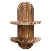 Oval Shape Wood Wall Shelf Vintage Storage Rack Arched Floating Shelf Organizers for Bedroom Living Room Laundry Room