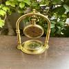 13.97 Cm Victoria Brass Table Clock with Compass, Baptism, Birthday Gift, Anniversary Gift, Christmas Gift, Home, Office Décor Clock