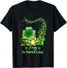 St. Patrick's Day Frosch-Goldtopf-Kleeblatt-Grafikdruck Baumwoll-T-Shirt für Freizeit und Alltag