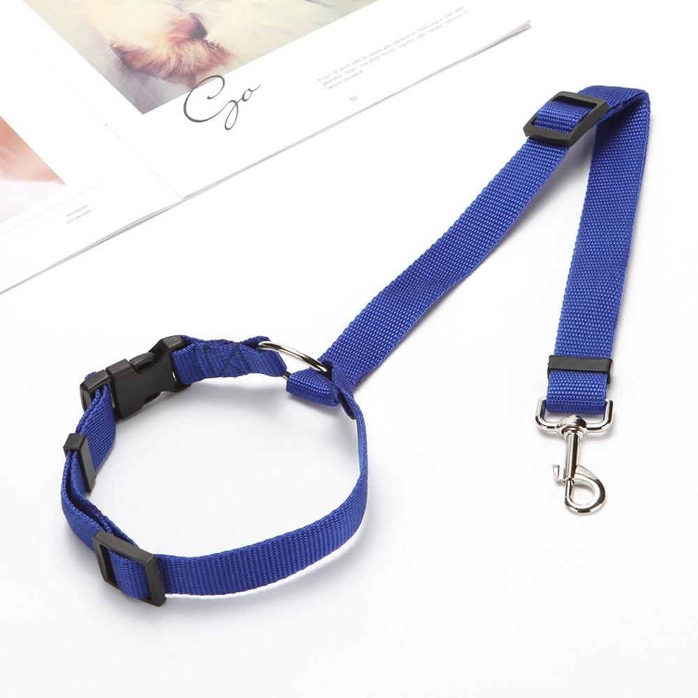 Cinturón de seguridad de coche para mascotas dos en uno, correa de plomo, cinturón de seguridad de asiento trasero, arnés ajustable para collar para perros y gatitos, accesorios para mascotas