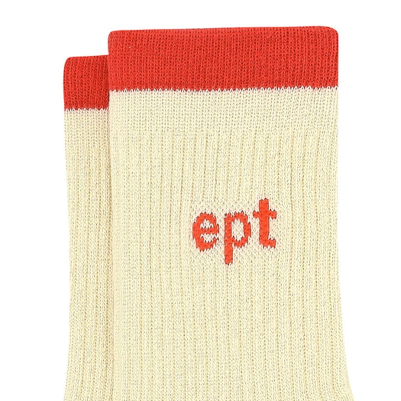 EPT LINE LOGO SOCKS (IVORY_ORANGE)