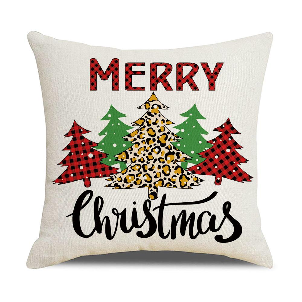 Christmas Elk Forest Car Neck Guard Home Sofa Pillowcase Christmas Pillowcase with Core