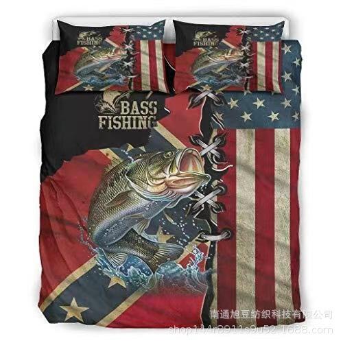

Marine Animal Three-Piece Quilt Cover American Retro 135 * 200