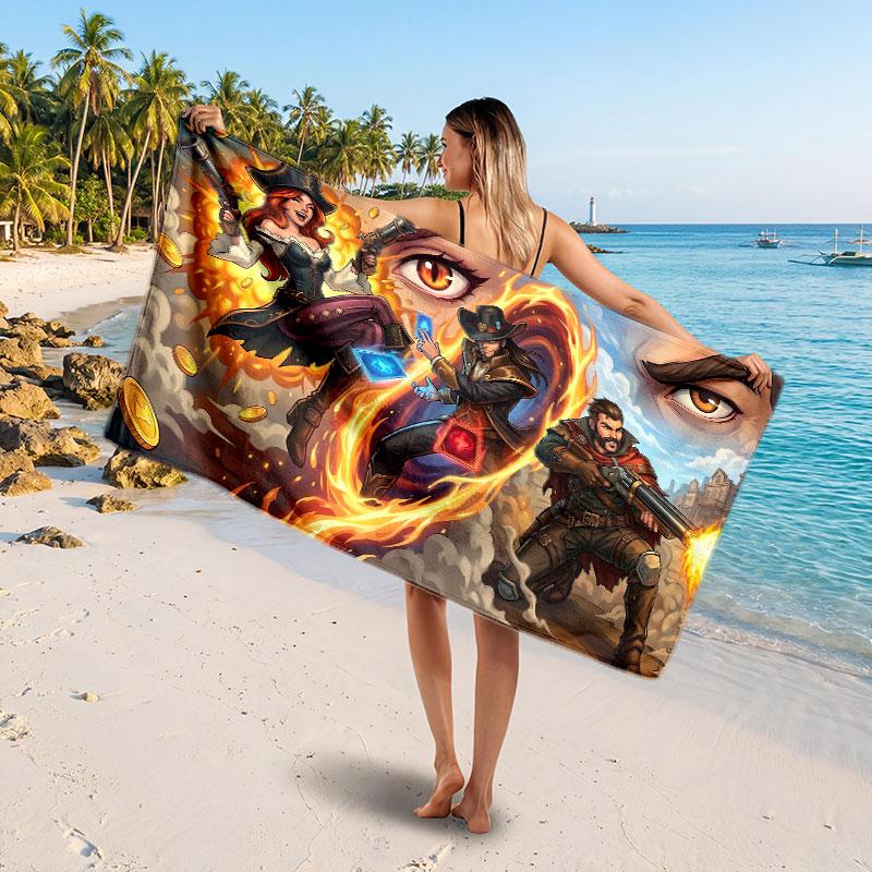 Large Beach TowelLeague of Legends Soft Absorbent Towel Beach Bath Home Use